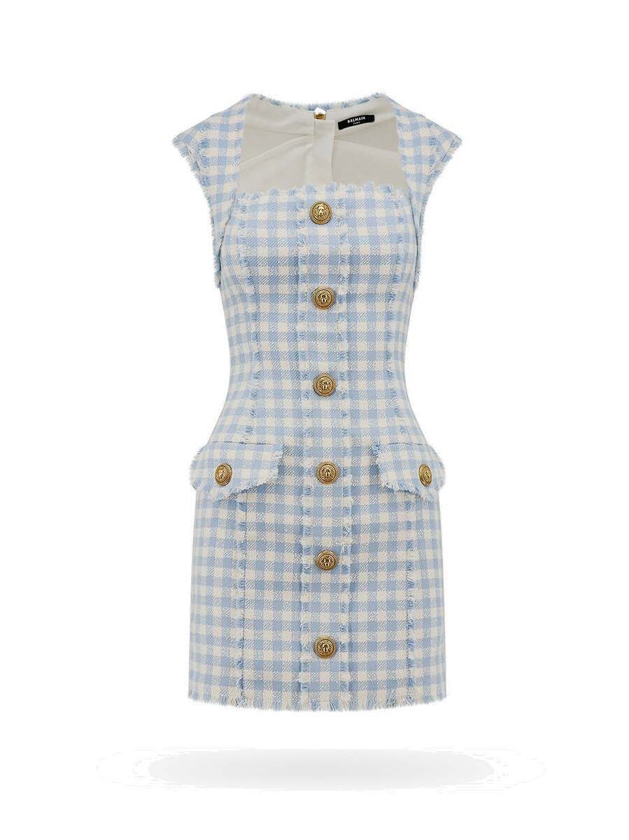 Balmain Dress Blue Womens Balmain