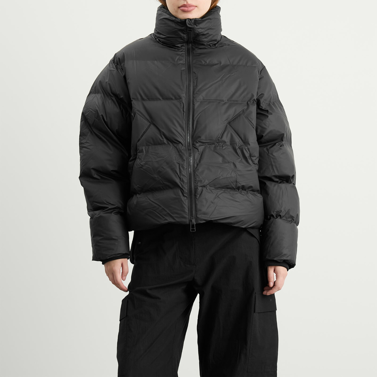 KASSL Editions Women's x Tretorn Hybrid Shelter Short Padded Jacket in Black