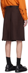 Jacquemus Brown Le Raphia 'Le Short Meio' Shorts