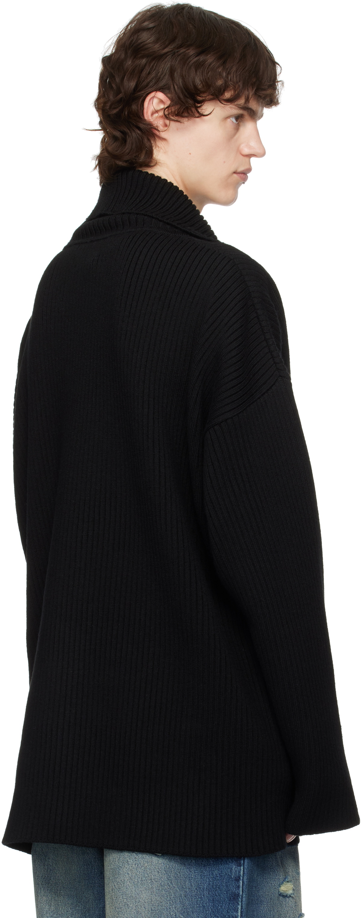VETEMENTS Black Zip-Up Sweater Vetements