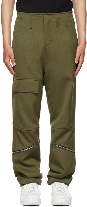 Photo: 424 Khaki Virgin Wool Cargo Pants