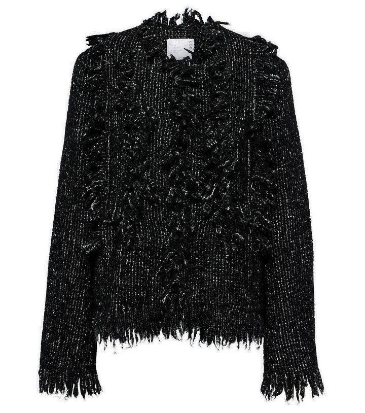 Photo: Sacai Fringed wool-blend tweed jacket