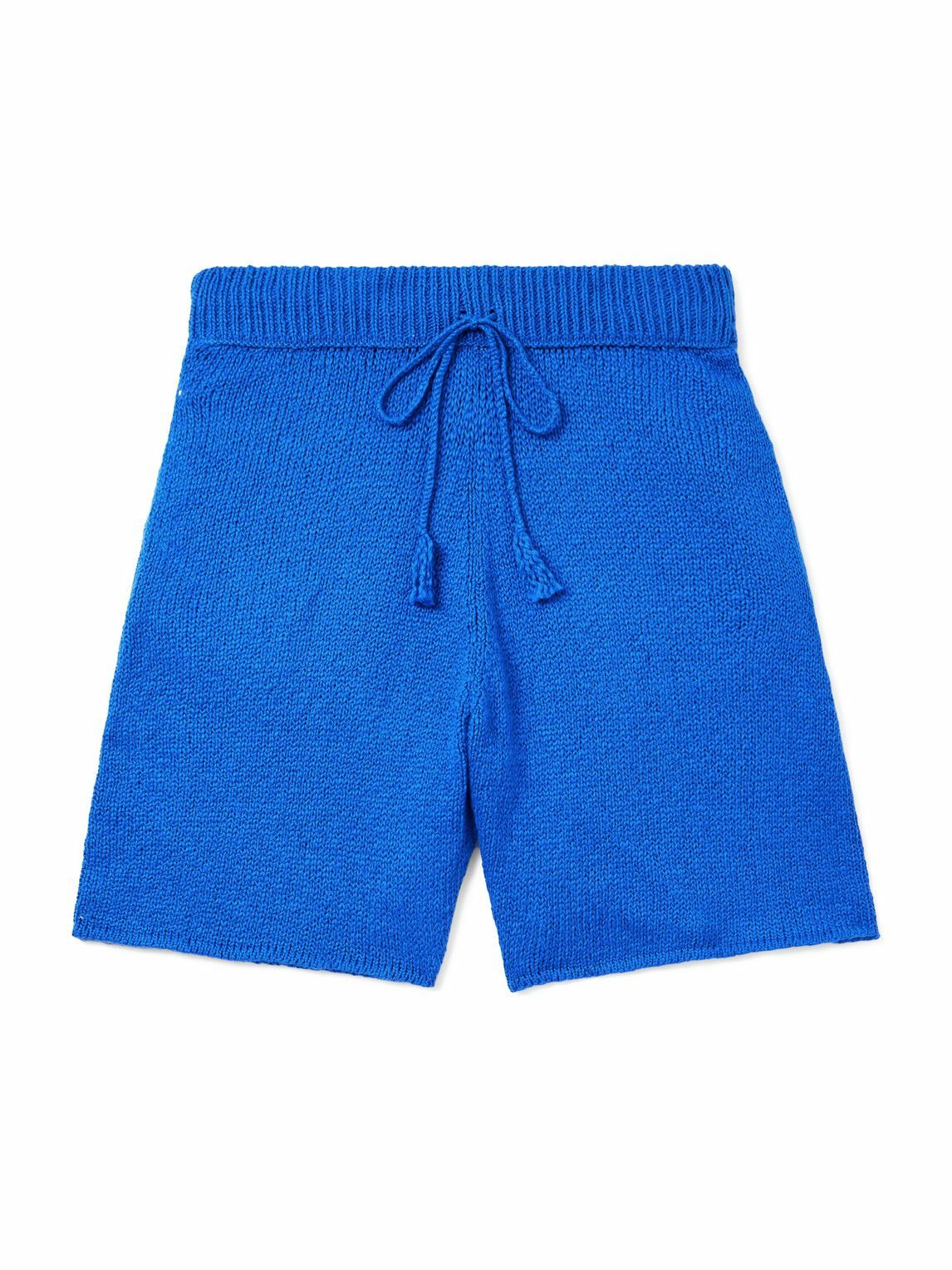 Cherry Los Angeles - Straight-Leg Cotton Drawstring Shorts - Blue