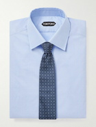 TOM FORD - Slim-Fit Cutaway-Collar Prince Of Wales Checked Cotton-Poplin Shirt - Blue