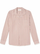 Mr P. - Convertible-Collar Striped Seersucker Shirt - White