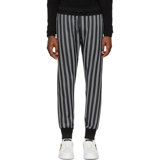 Photo: Dolce and Gabbana Black and White Striped Lounge Pants