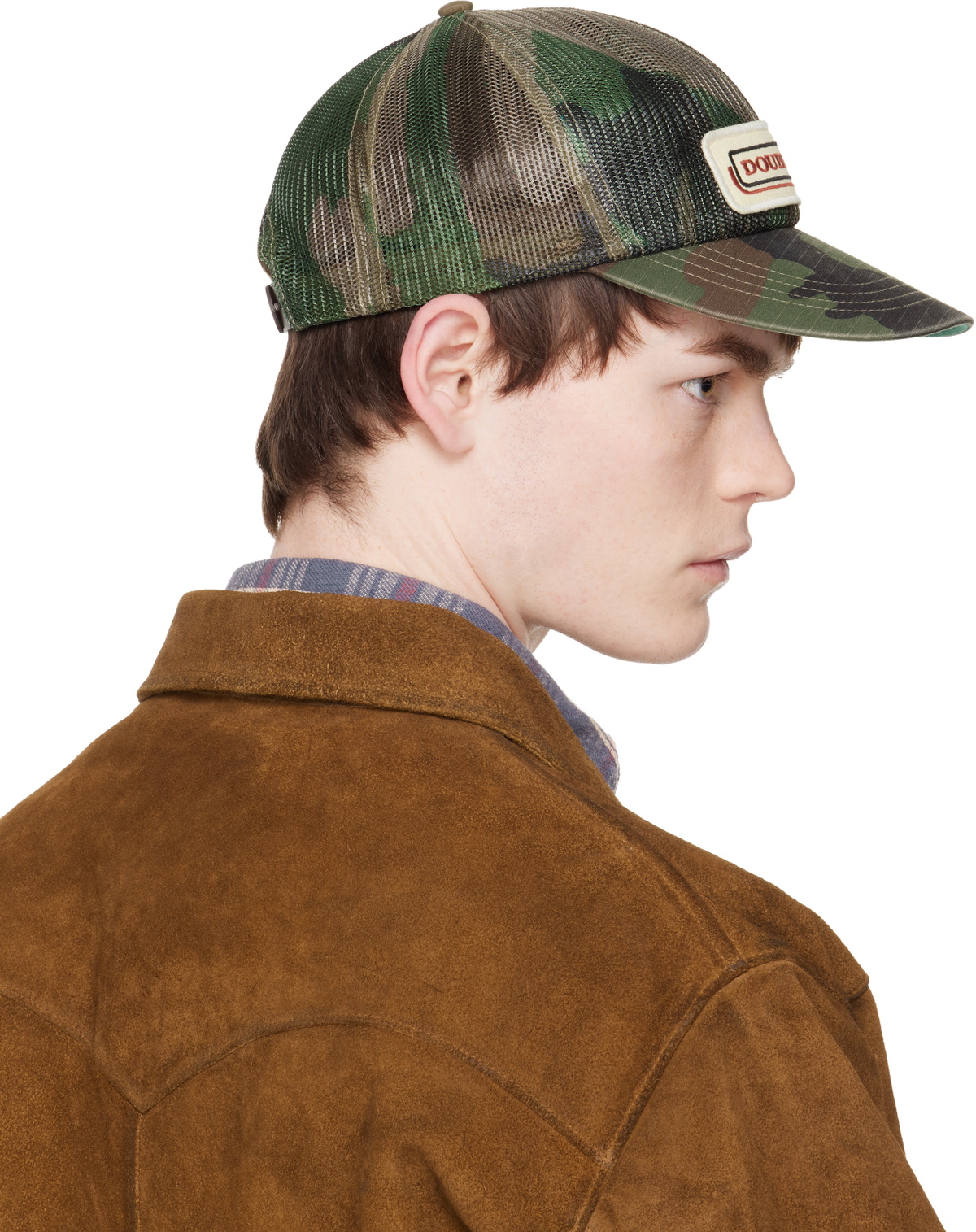 RRL Khaki Logo-Patch Camo Mesh Trucker Cap