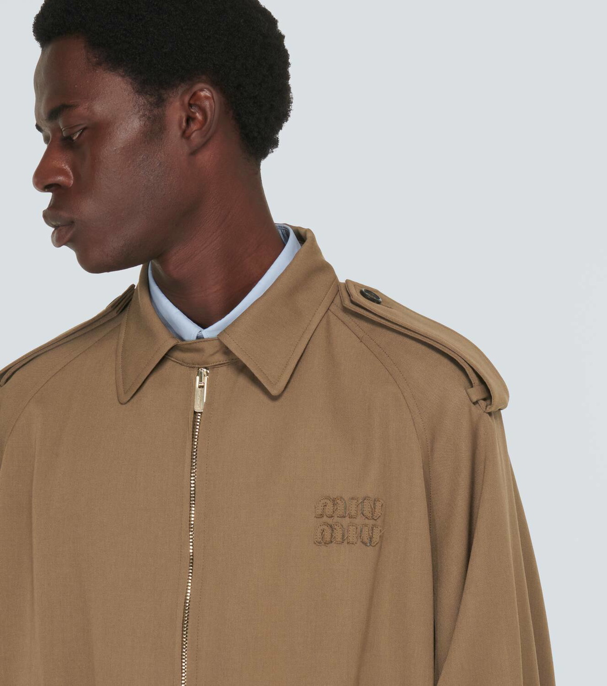 ジャケット MiuMiu | Gabardine blouson jacket ML843_1350_F0008_S_231 MIU MIU Cotton Gabardine Blouson Jacket | endource