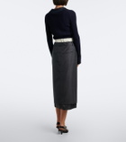 Róhe Paneled virgin wool pencil skirt