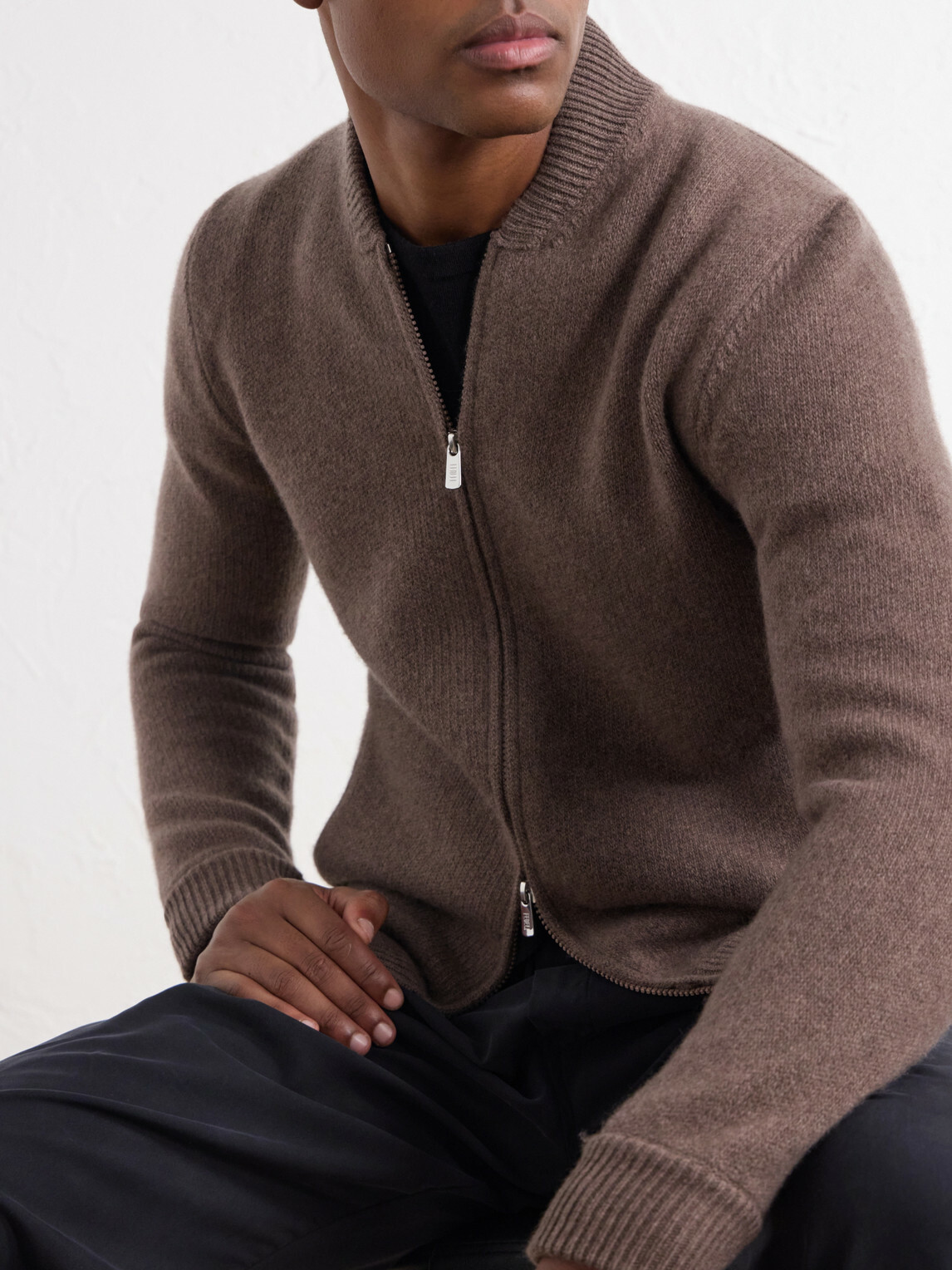 FEDELI - Berkley Wool and Cashmere-Blend Zip-Up Sweater - Brown