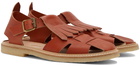 Henrik Vibskov Orange Leather Sandals