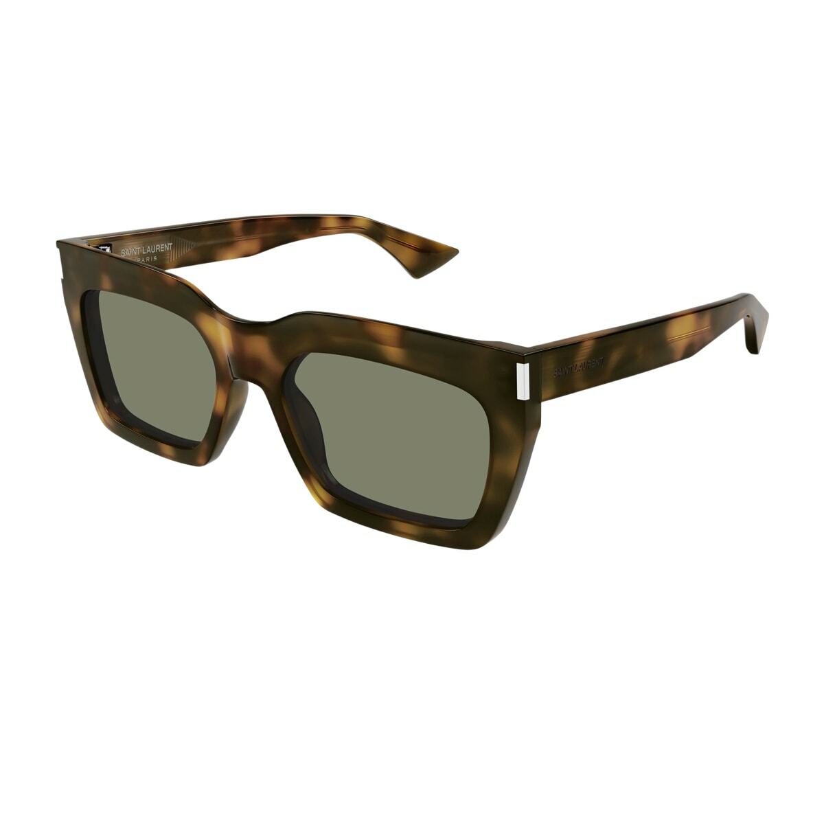 Saint Laurent Eyewear Saint Laurent Sl 810 Linea Corner Angle 003 Havana Green Sunglasses