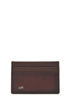 Paul Smith Embroidered Leather Card Holder - Brown - One Size