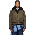 Polo Ralph Lauren Khaki Shearling Flight Jacket