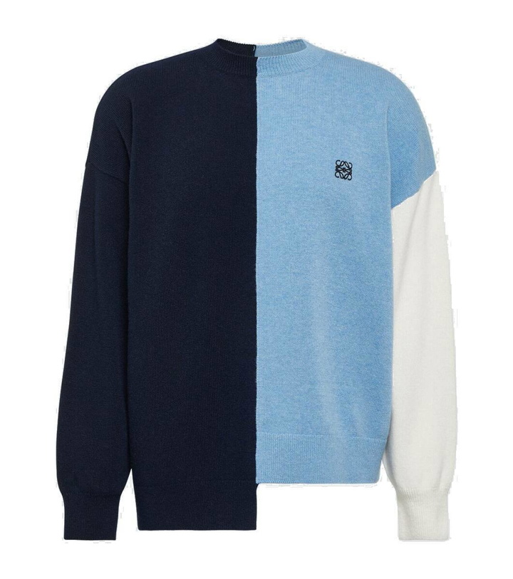 Photo: Loewe Anagram colorblocked wool-blend sweater