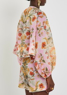 Borgo DE Nor Henri Floral-print Ramie Blouse Purple