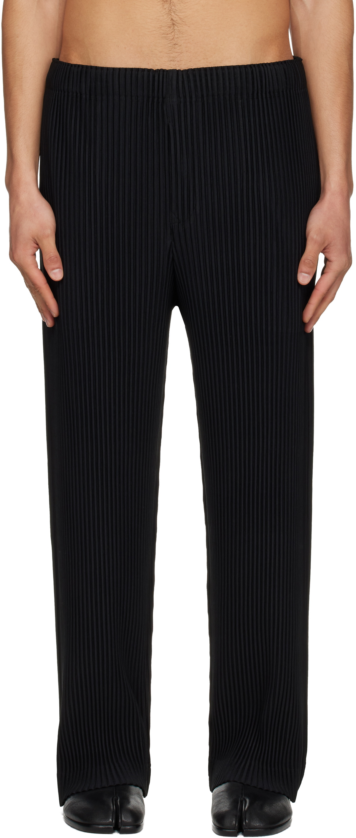 HOMME PLISSÉ ISSEY MIYAKE Black Color Pleats 1 Trousers Homme