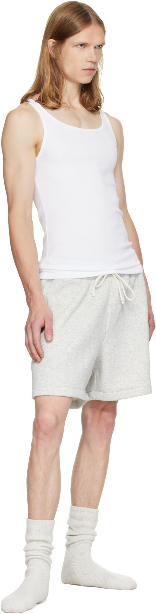 SKIMS Gray Fleece Lounge Relaxed Shorts