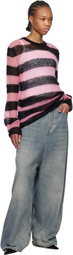 We11done Pink & Black Striped Knit Sweater