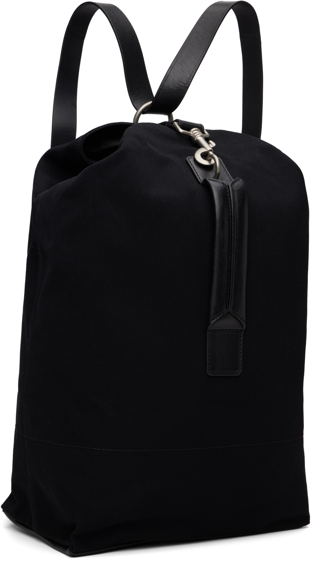 Dries Van Noten Black Adjustable Canvas Backpack