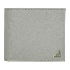 Prada Grey Saffiano Triangle Wallet