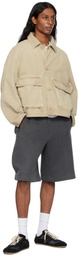 Solid Homme Gray Drawstring Shorts