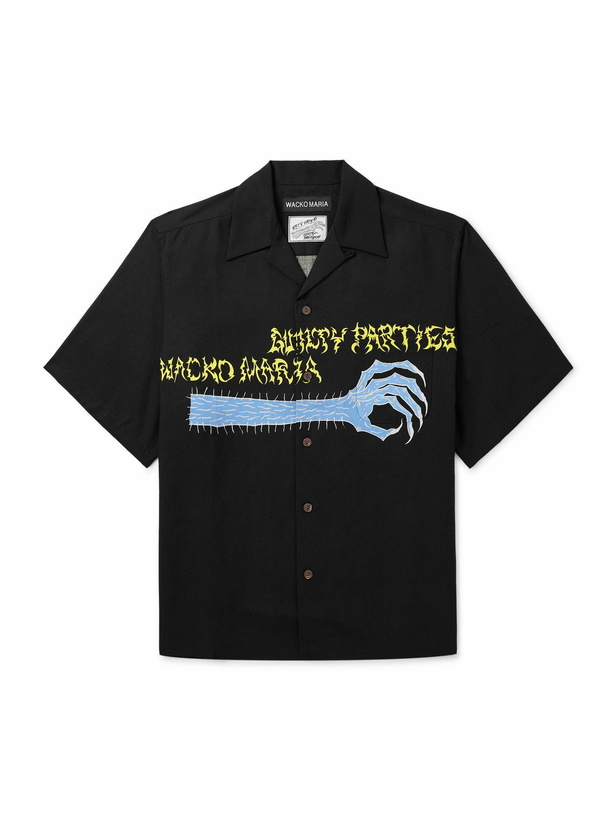 Photo: Wacko Maria - Neck Face Convertible-Collar Printed TENCEL™ Lyocell Shirt - Black