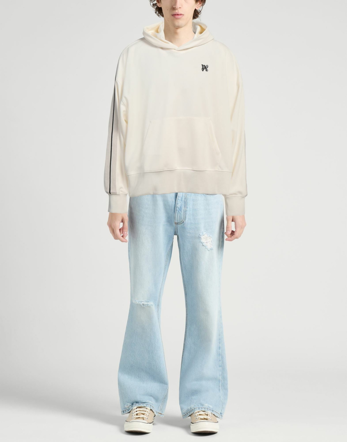 Palm Angels Mens Sweatshirt in Off white