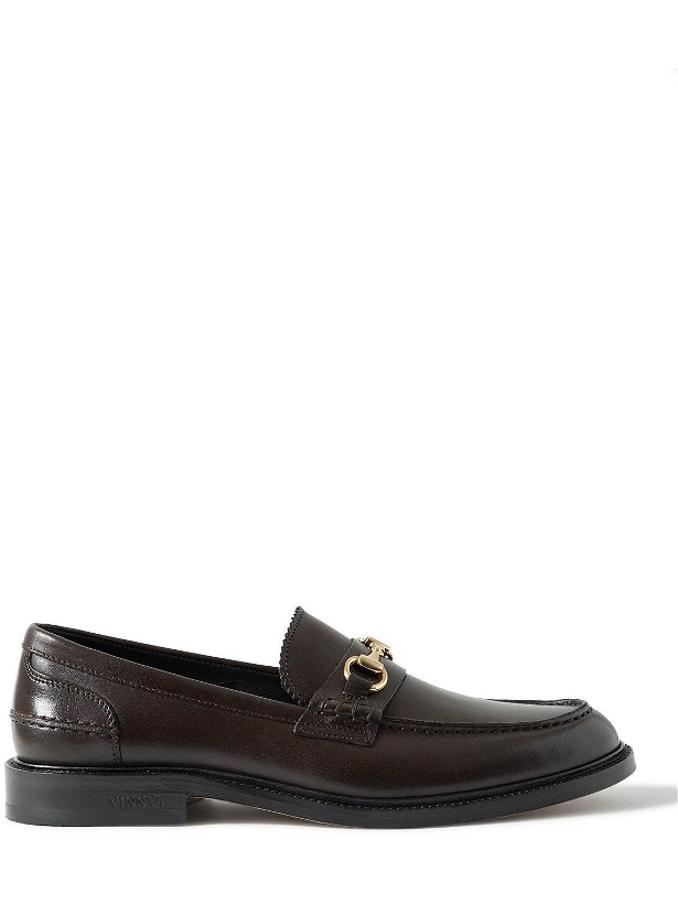 Photo: VINNY's - Townee Embellished Leather Penny Loafers - Brown