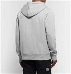 Saturdays NYC - Ditch Slash Logo-Embroidered Mélange Loopback Cotton-Jersey Hoodie - Gray
