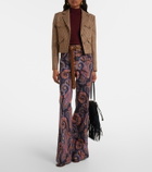 Etro Houndstooth cropped wool blazer