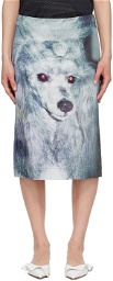 Ashley Williams Black & Blue Poodle Midi Skirt