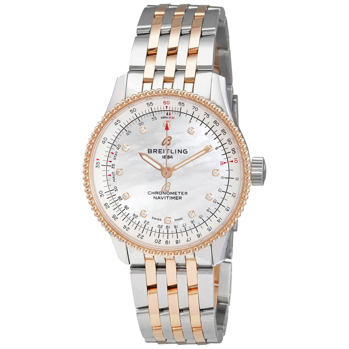 Photo: Breitling Navitimer Automatic Chronometer Diamond Mother of Pearl Ladies Watch U17395211A1U1
