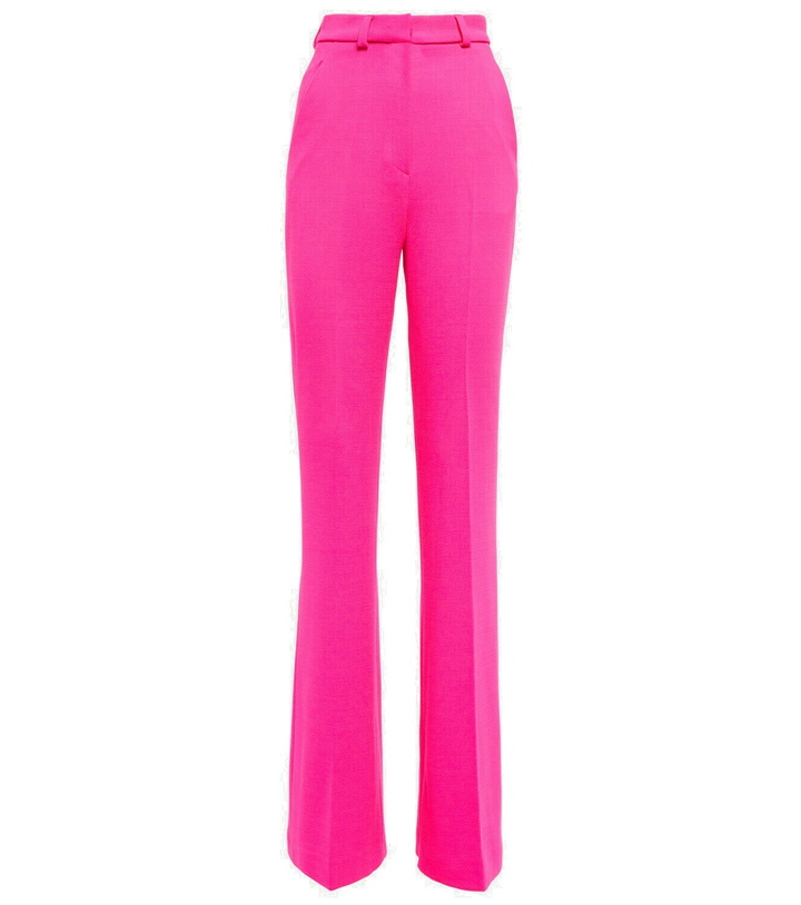 Photo: David Koma High-rise flared wool-blend pants