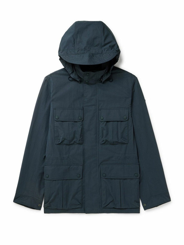 Photo: Belstaff - Drome Cotton-Blend Gabardine Hooded Jacket - Blue
