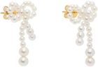 Sophie Bille Brahe White Rosette de Perle Earrings