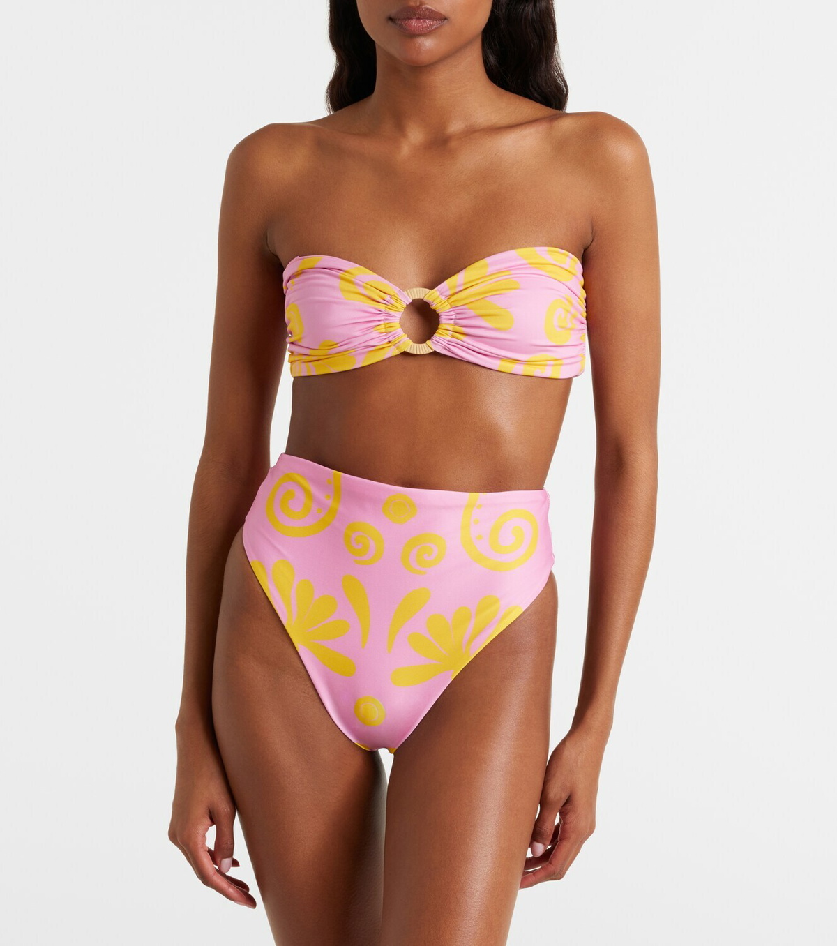 Cala de la Cruz Lulu printed high-rise bikini bottoms