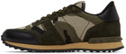 Valentino Garavani Green Camo Mesh Rockrunner Sneakers