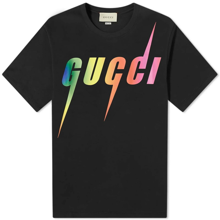 Photo: Gucci Men's Rainbow Blade T-Shirt in Black