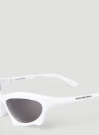 Bat Rectangle Sunglasses in White