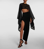 Rick Owens Caped cotton cropped top