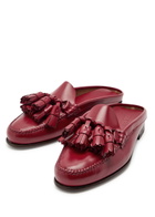 Hereu Borlada Tassled Leather Mule Loafers Red