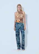 Jean Paul Gaultier Newspaper Print Jeans