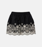 La DoubleJ Pull-Up embroidered cotton shorts
