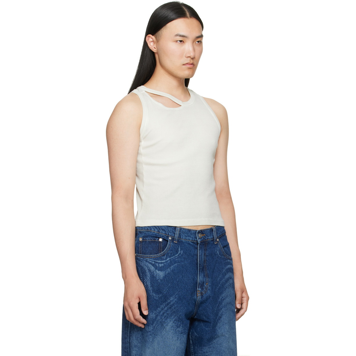 CAMPERLAB Gray Ribbed Tank Top