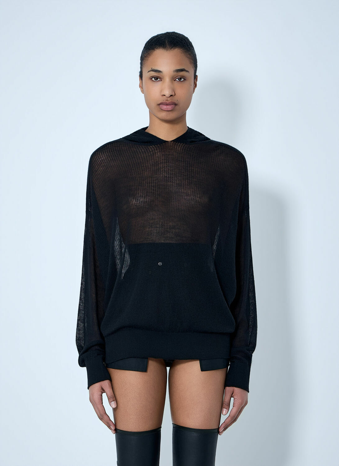 Rick Owens Mesh Knit Hoodie
