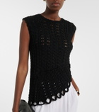 Loulou de Saison Saez asymmetric scalloped crochet top