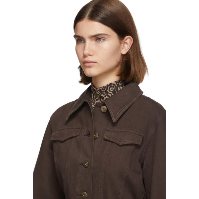Nanushka Brown Denim Fortuna Jacket Nanushka