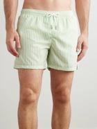Thom Sweeney - Straight-Leg Mid-Length Striped Swim Shorts - Green