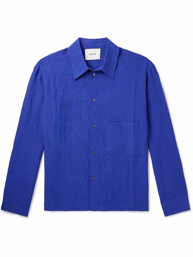 Photo: RÓHE - Hammered Linen Shirt - Blue